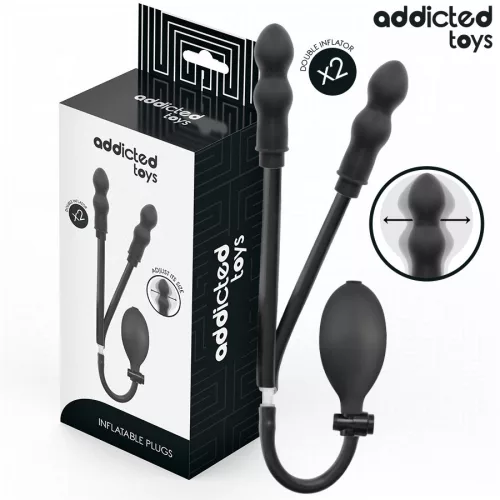 Addicted Toys Anál plug Dupla felfújható, állítható méret fekete