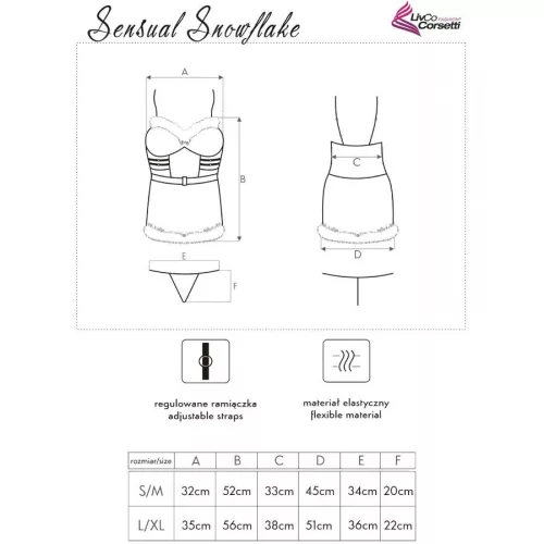 LIVCO CORSETTI FASHION – érzéki hópehely karácsonyi fehérnemű S/M