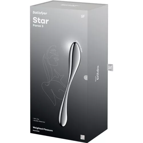 SATISFYER Star Force 3 – rozsdamentes acél, dupla végű dildó