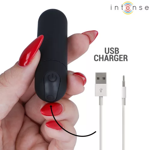 INTENSE - KAREN mini, újratölthető vibráló golyó feketében