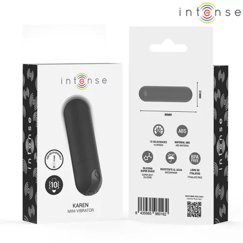 INTENSE - KAREN mini, újratölthető vibráló golyó feketében