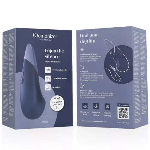 Womanizer Vibrátor UltraWave rezgés, 10 fokozat, csendes sötétkék
