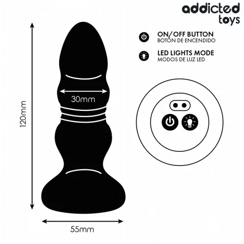 ADDICTED TOYS – forgó, vibráló anális dugó távirányítóval