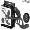 Addicted Toys Péniszgyűrű Kettős stimuláció, 10 rezgésmód, USB tölthető, vízálló, 17 cm fekete