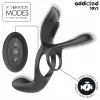 Addicted Toys Péniszgyűrű Kettős stimuláció, 10 rezgésmód, USB tölthető, vízálló, 17 cm fekete