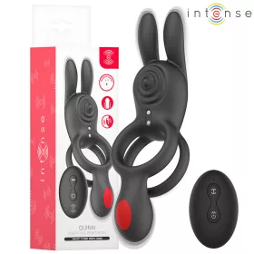   Intense Vibrációs péniszgyűrű Dupla stimuláció, távirányítós, 9 mód vízálló fekete