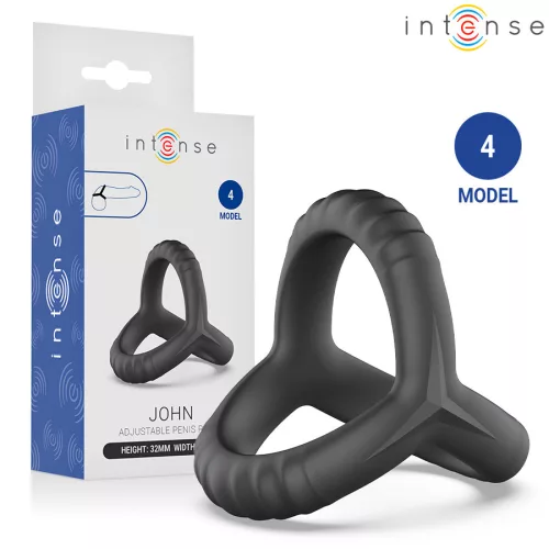 Intense Péniszgyűrű Tripla gyűrős, rugalmas 3,6 cm fekete