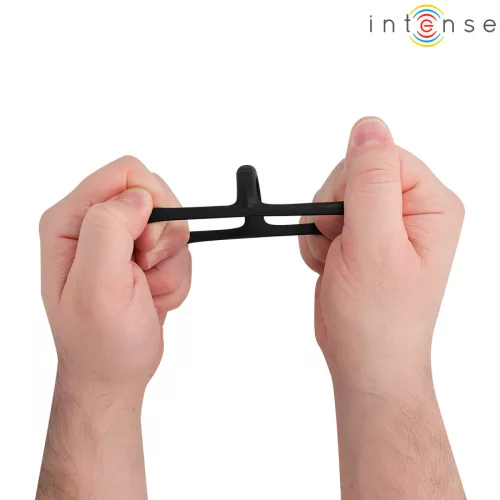 Intense Péniszgyűrű Tripla gyűrős, rugalmas 3,6 cm fekete