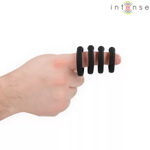 Intense péniszgyűrű szett 4 darabos rugalmas, kényelmes 2,7-3,9 cm átmérő fekete
