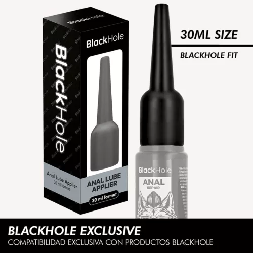 Black Hole Anál síkosító applikátor precíz, ergonómikus 30 ml S méret fekete