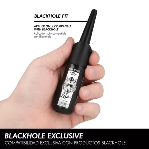 Black Hole Anál síkosító applikátor precíz, ergonómikus 30 ml S méret fekete