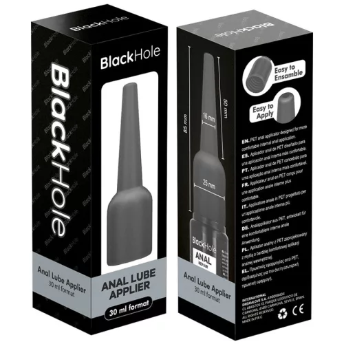 Black Hole Anál síkosító applikátor precíz, ergonómikus 30 ml S méret fekete