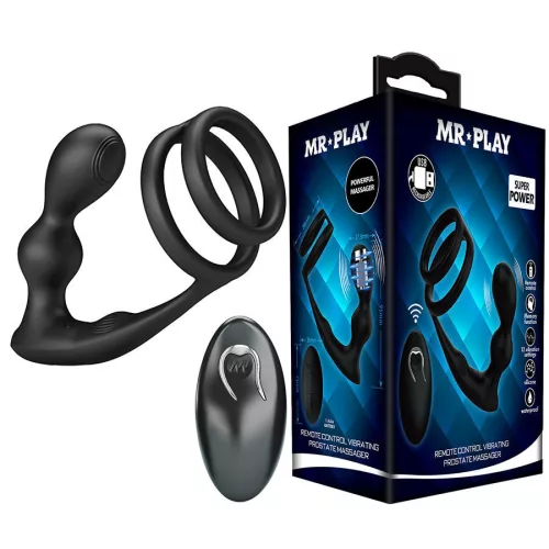 Mr Play távirányítós vibráló anál dugó és péniszgyűrű
