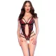 Chilirose Body Nyitott szabás Csipke L/XL piros-fekete
