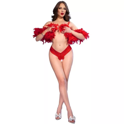 Chilirose CR4885 nyitott női tanga piros L