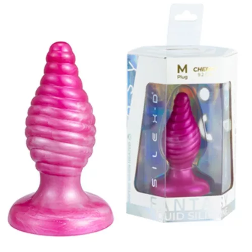 Silexd Anál plug Termoreaktív, spirális textúra 9,2 cm rózsaszín