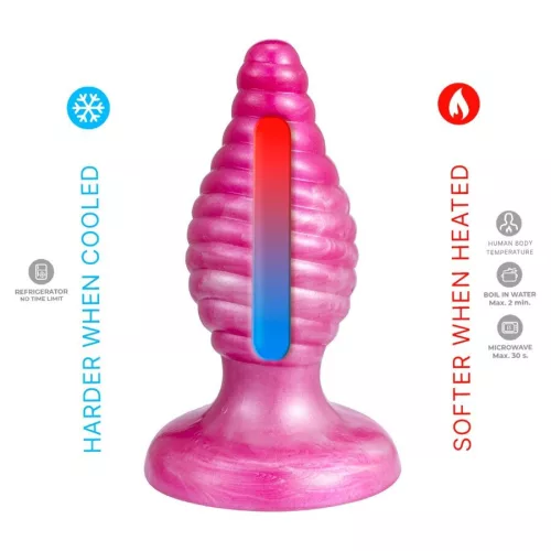 Silexd Anál plug Termoreaktív, spirális textúra 9,2 cm rózsaszín
