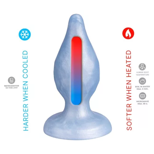 Silexd Anál plug Thermoreaktív, puha-kemény 9,2 cm gyöngykék