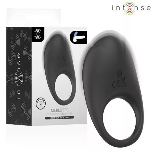Intense péniszgyűrű rezgő, csiklóstimuláló 3 cm fekete USB-töltés