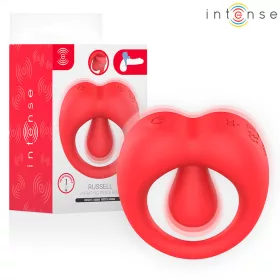   Intense Péniszgyűrű Rezgő, Csiklóstimuláló, USB töltésű Piros