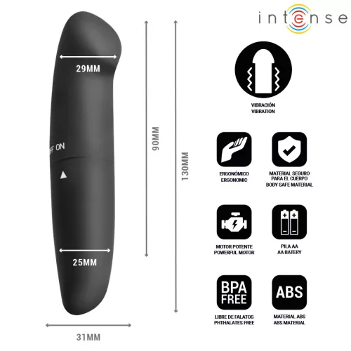 Intense Vibrátor G-pont stimuláló, csendes 13 cm fekete
