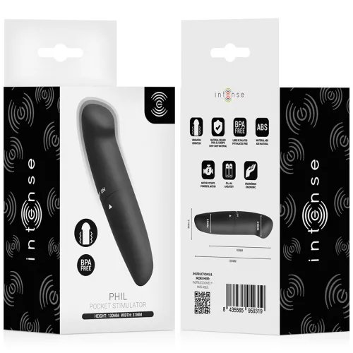 Intense Vibrátor G-pont stimuláló, csendes 13 cm fekete