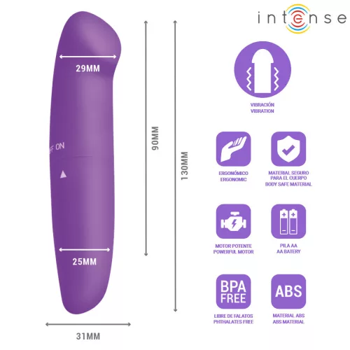 Intense Vibrátor G-pont stimuláló, rezgő 13 cm lila