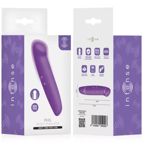 Intense Vibrátor G-pont stimuláló, rezgő 13 cm lila