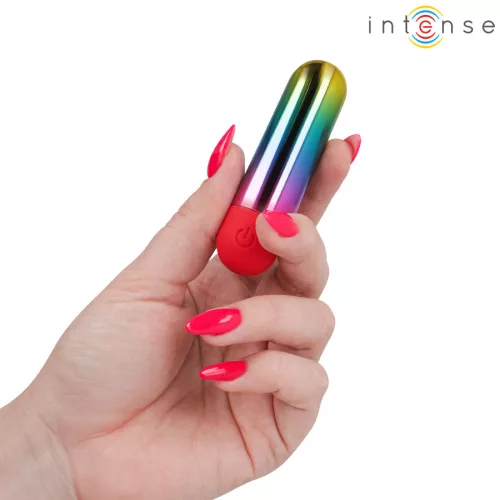 Intense Vibrátor Rezgő 10 mód USB-töltés Vízálló 7 cm Szivárvány színű