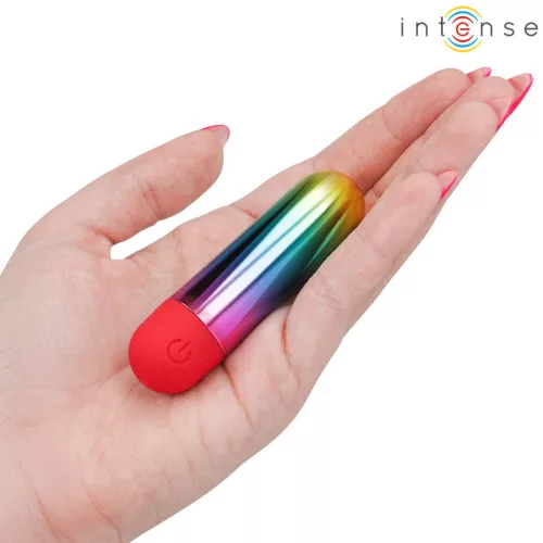 Intense Vibrátor Rezgő 10 mód USB-töltés Vízálló 7 cm Szivárvány színű