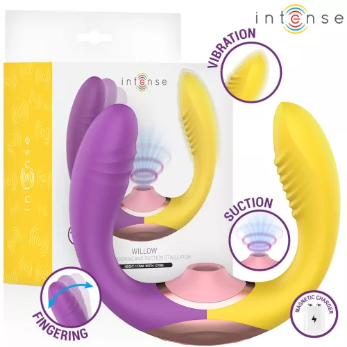 Intense Vibrátor 3 az 1-ben szívó és rezgő 10 módos újratölthető vízálló fekete
