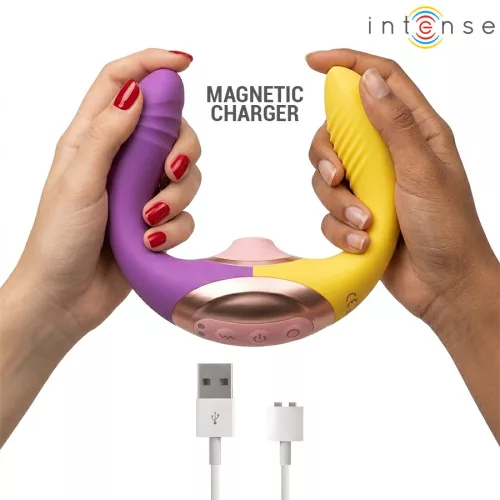 Intense Vibrátor 3 az 1-ben szívó és rezgő 10 módos újratölthető vízálló fekete