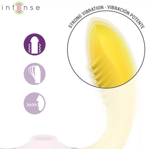 Intense Vibrátor 3 az 1-ben szívó és rezgő 10 módos újratölthető vízálló fekete