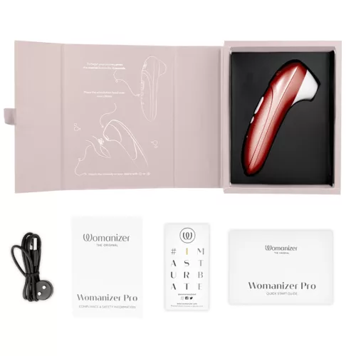 Womanizer Vibrátor Légtalpas stimuláció, 11 fokozat, újratölthető Bordó