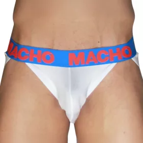   Macho férfi jockstrap anatómiai kialakítás dupla támasz L fehér-kék