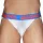 Macho férfi jockstrap anatómiai kialakítás dupla támasz L fehér-kék