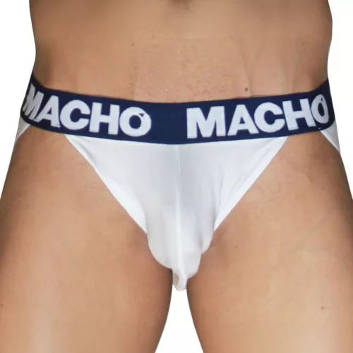 Macho Jockstrap Dupla tartás, anatómiai kialakítás Fehér-marine M