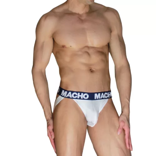 Macho Jockstrap Dupla támaszték, anatómiai kialakítás L fehér-kék