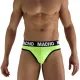 Macho férfi tangafazon dupla tartó pánttal L fluorescent sárga