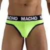 Macho férfi tangafazon dupla tartó pánttal L fluorescent sárga