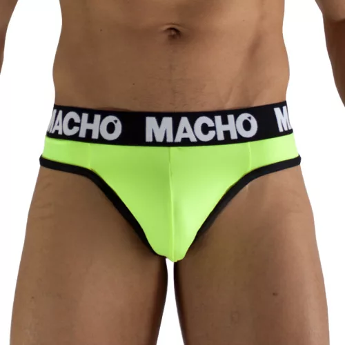 Macho férfi tangafazon dupla tartó pánttal L fluorescent sárga