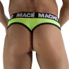 Macho férfi tangafazon dupla tartó pánttal L fluorescent sárga