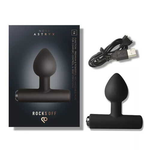 Rocks-off Anál plug Rezgő 16 funkció USB töltés Fekete