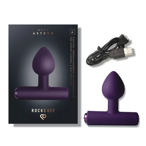 Rocks-off Anál plug Rezgő 16 funkció USB-töltés Lila