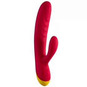   Romp Vibrátor Kettős stimuláció USB újratölthető vízálló piros