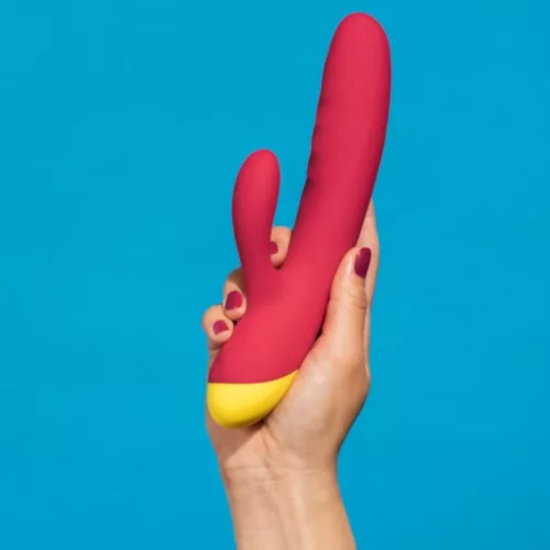 Romp Vibrátor Kettős stimuláció USB újratölthető vízálló piros