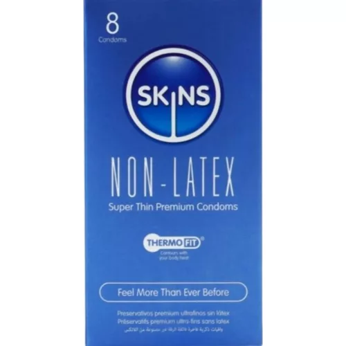 Skins Óvszer Latexmentes Ultra Vékony 8 darab 57 mm átmérő átlátszó