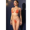 Chilirose Fehérneműszett Halter top strasszkövekkel, állítható pántok Narancs Egy méret