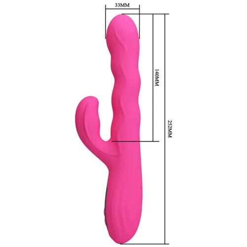 Pretty Love Vibrátor Dupla stimuláció, 9 rezgés, 4 hullámzás Rózsaszín