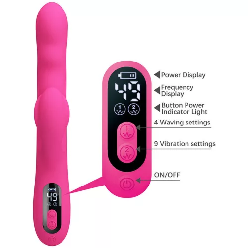Pretty Love Vibrátor Dupla stimuláció, 9 rezgés, 4 hullámzás Rózsaszín